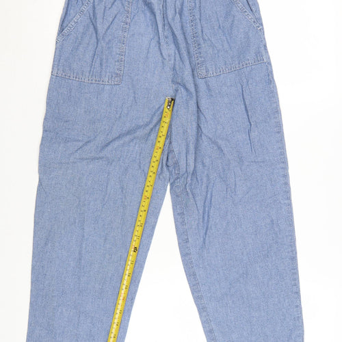 Damart Womens Blue High Rise Relaxed Tapered Jeans Size 12