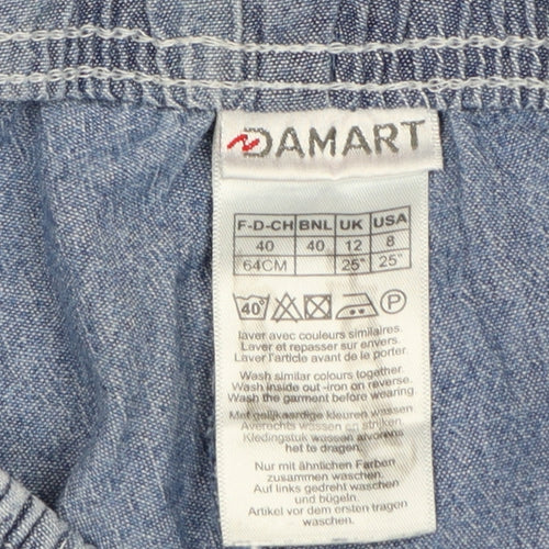 Damart Womens Blue High Rise Relaxed Tapered Jeans Size 12