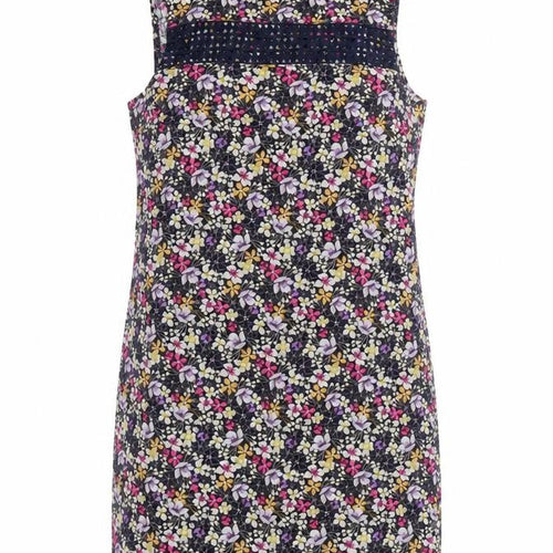 Next Petite Women’s Multicoloured Floral Linen Blend Shift Dress Size 8P