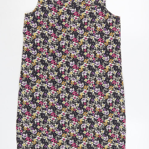 Next Petite Women’s Multicoloured Floral Linen Blend Shift Dress Size 8P