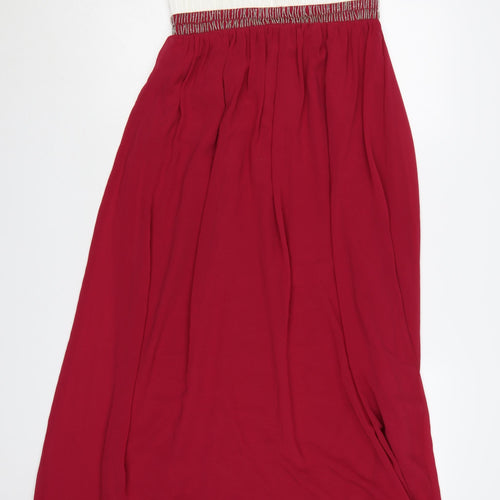 Quiz Women Red Maxi Halter Chiffon Party Dress Size 12