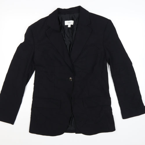 Marks and Spencer Women's Black Size 6 Classic Tailored Blazer