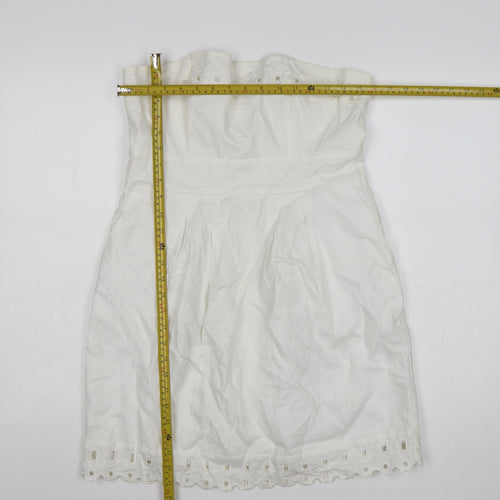 Savida Women's White Strapless Cotton Dress Size 14