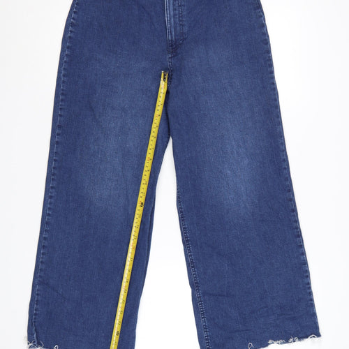 Dunnes Stores Women Blue Wide-Leg Jeans Size 12 Cotton Blend