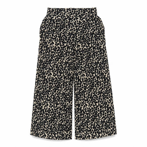 H&M Women’s Beige Animal Print Cropped Wide-Leg Trousers Size 8