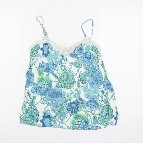 Salsa Jeans Women's Blue Floral Lace Camisole Top Size S