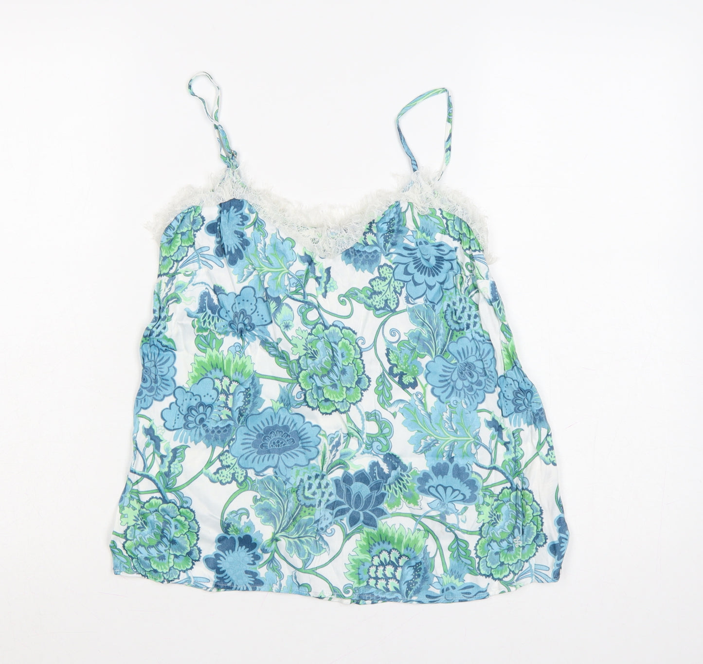 Salsa Jeans Women's Blue Floral Lace Camisole Top Size S