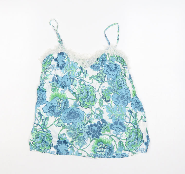Salsa Jeans Women's Blue Floral Lace Camisole Top Size S