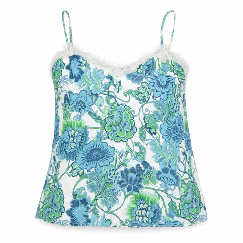 Salsa Jeans Women's Blue Floral Lace Camisole Top Size S