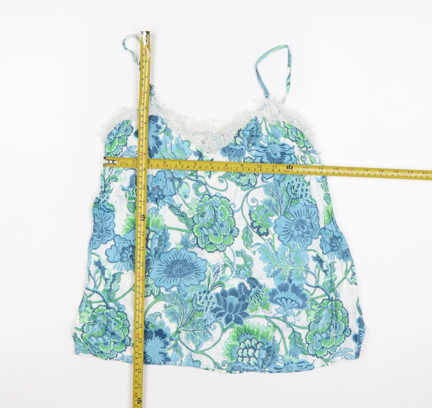 Salsa Jeans Women's Blue Floral Lace Camisole Top Size S