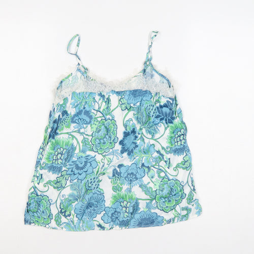 Salsa Jeans Women's Blue Floral Lace Camisole Top Size S