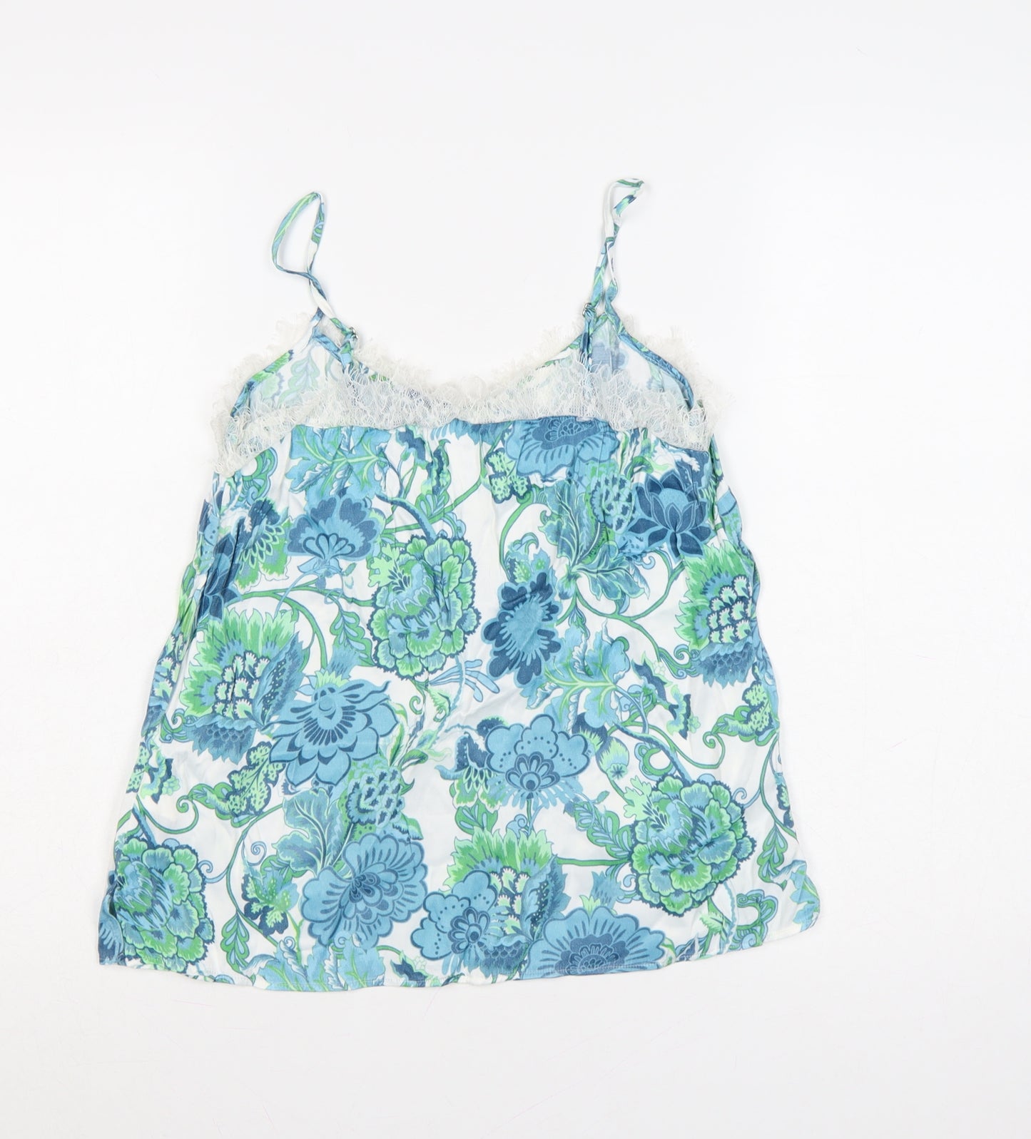 Salsa Jeans Women's Blue Floral Lace Camisole Top Size S