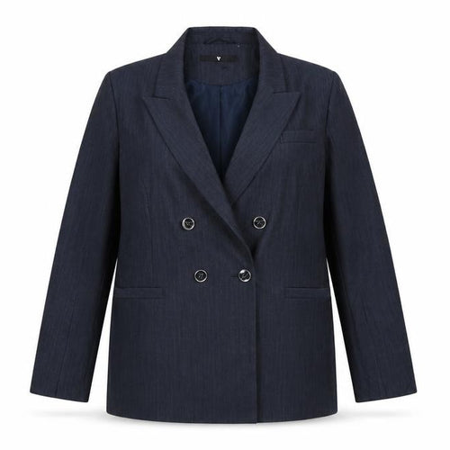 V by Very Women's Navy Double-Breasted Blazer Jacket UK 16