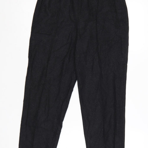 Dolce & Gabbana Womens Black Wool Blend Cropped Trousers Size 14