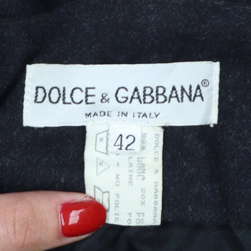 Dolce & Gabbana Womens Black Wool Blend Cropped Trousers Size 14