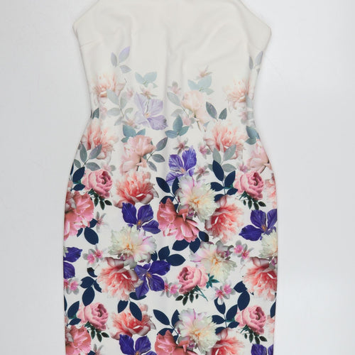 New Look Women’s Multicoloured Floral Bodycon Knee Length Dress Size 12