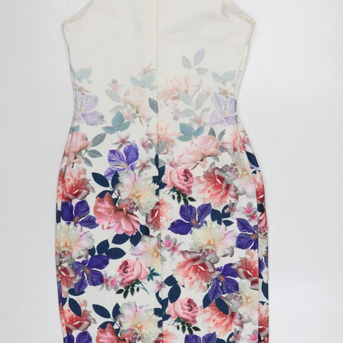 New Look Women’s Multicoloured Floral Bodycon Knee Length Dress Size 12