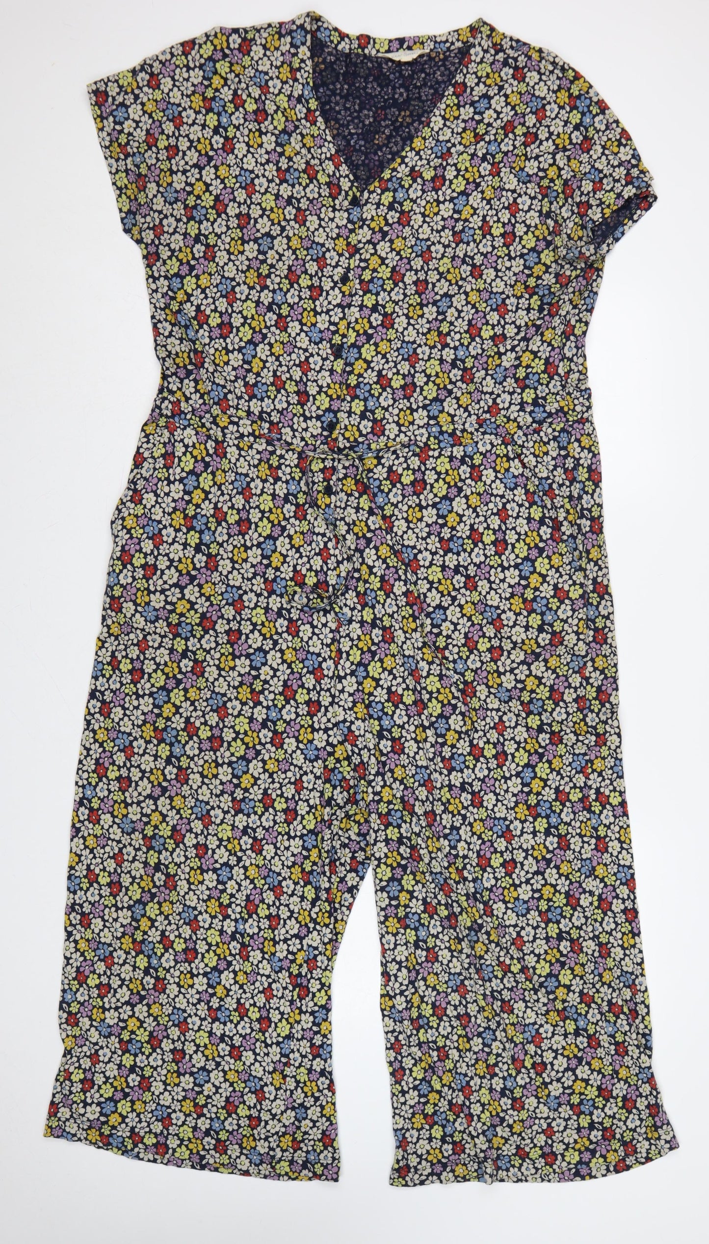 Seasalt Cornwall Women’s Blue Floral Rose Trellis Jumpsuit Size 14