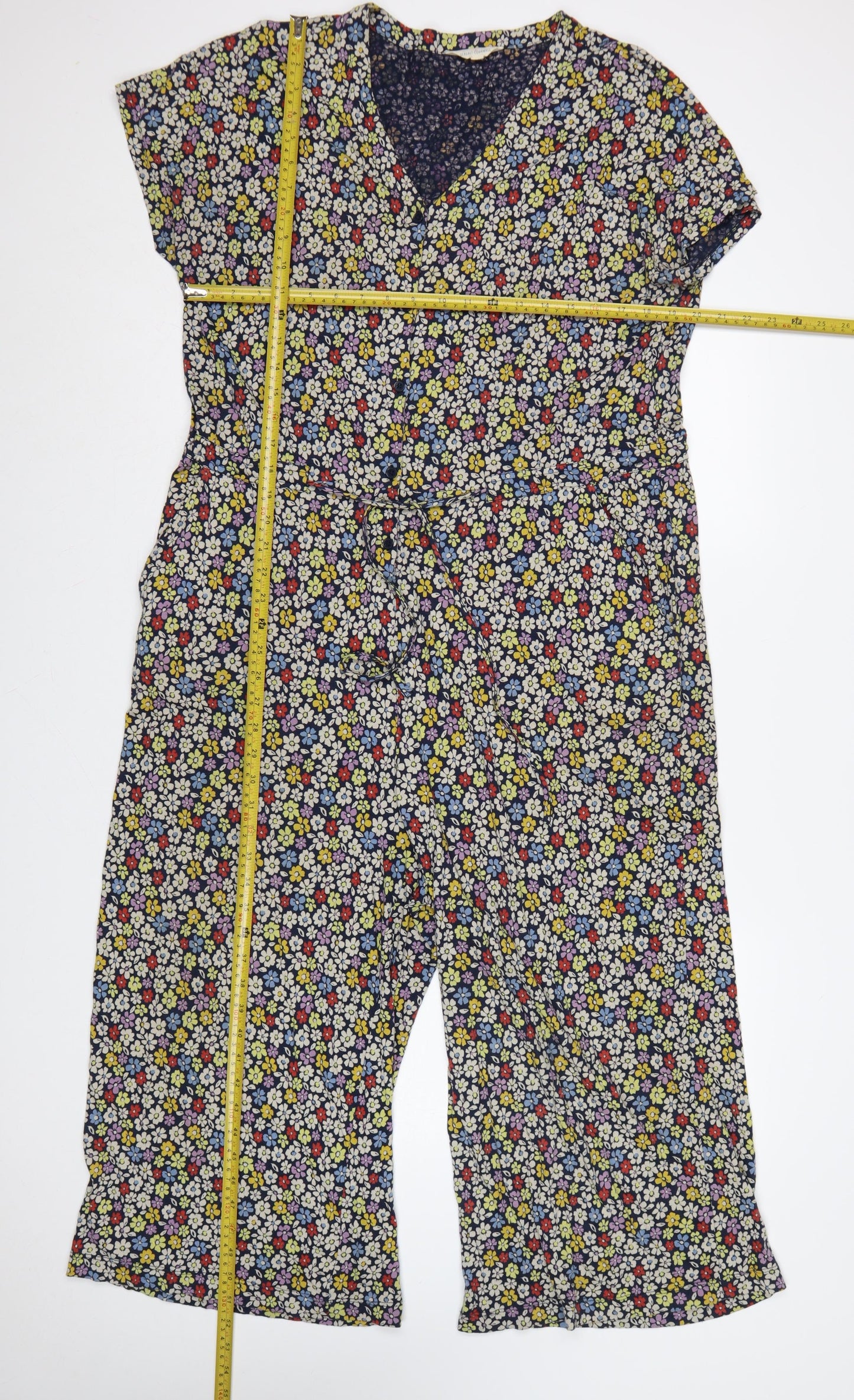 Seasalt Cornwall Women’s Blue Floral Rose Trellis Jumpsuit Size 14