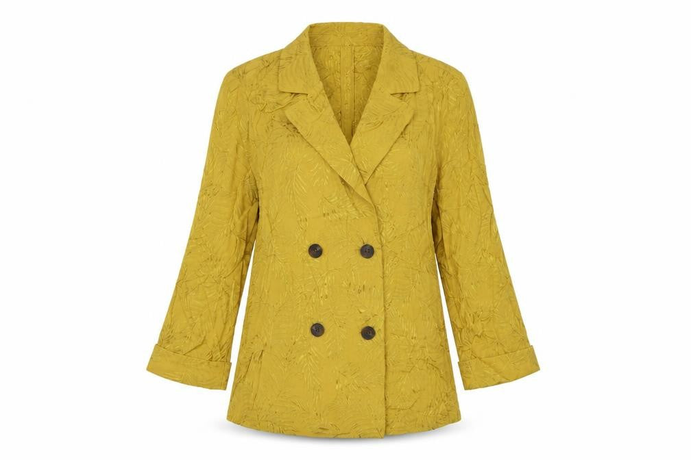 Next Women Yellow Double-Breasted Blazer Size 6