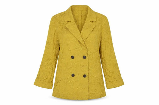 Next Women Yellow Double-Breasted Blazer Size 6