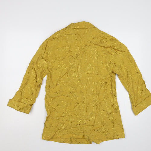 Next Women Yellow Double-Breasted Blazer Size 6