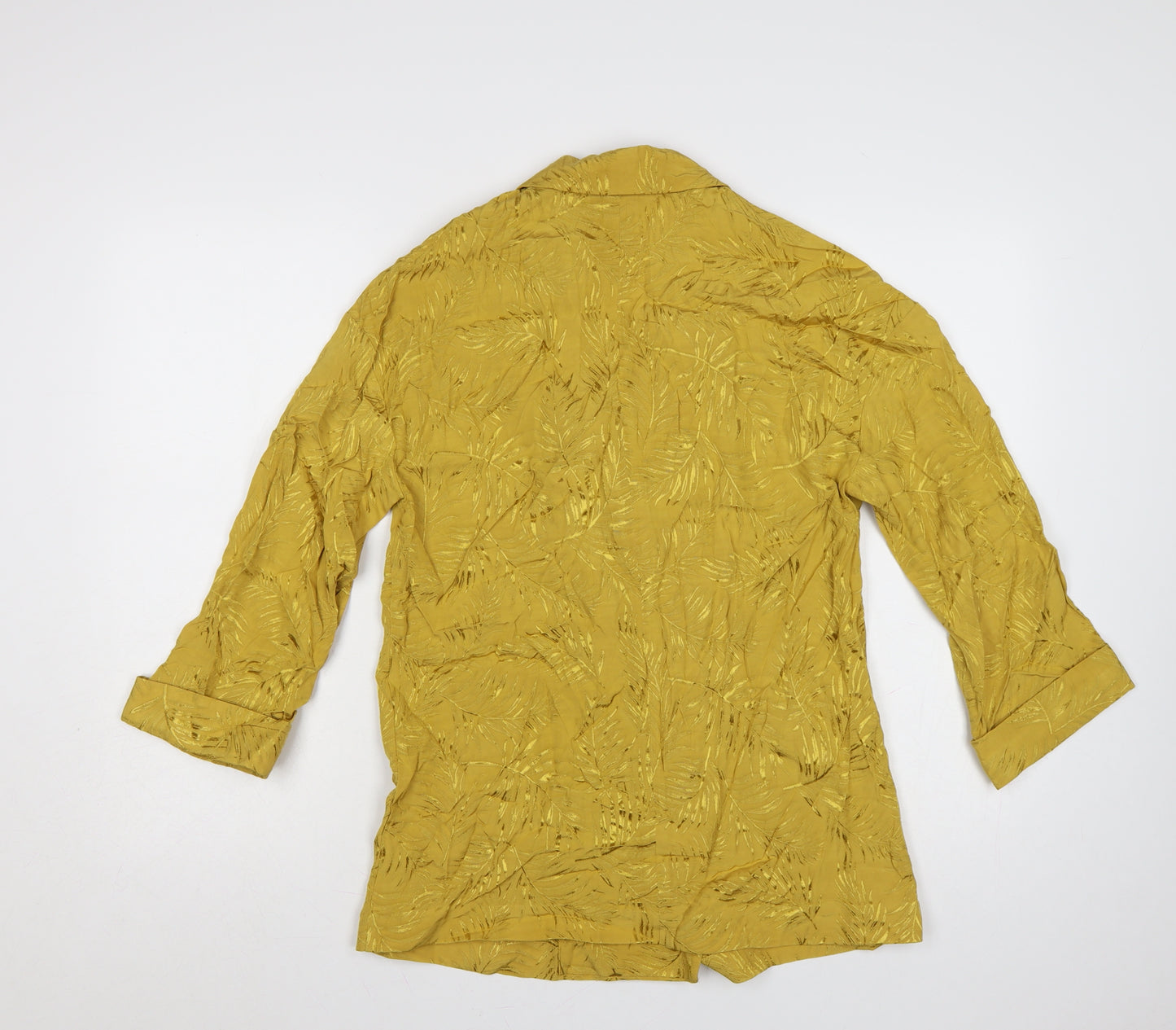 Next Women Yellow Double-Breasted Blazer Size 6