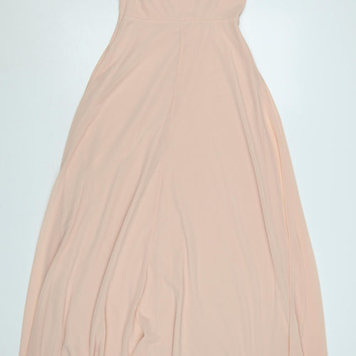 ASOS Women’s Beige Lace Maxi Dress UK 8 V-Neck Short Sleeve