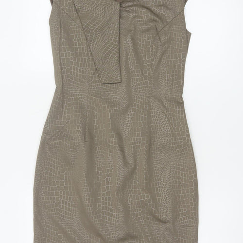 James Lakeland Women Beige UK 8 Sheath Animal Print Dress