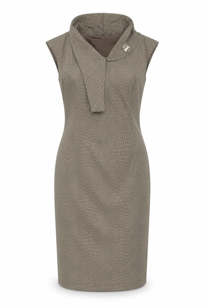 James Lakeland Women Beige UK 8 Sheath Animal Print Dress