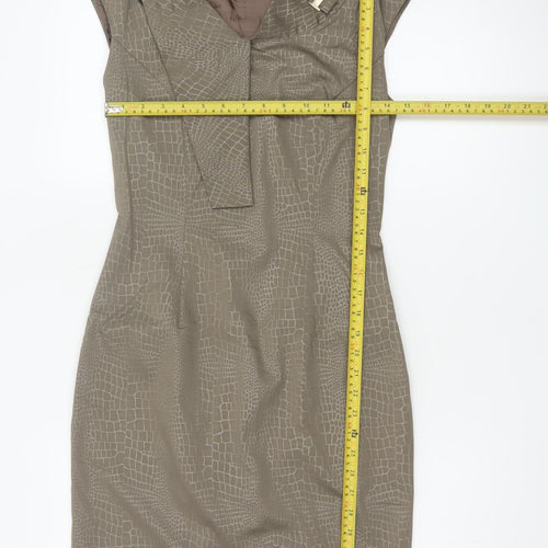 James Lakeland Women Beige UK 8 Sheath Animal Print Dress