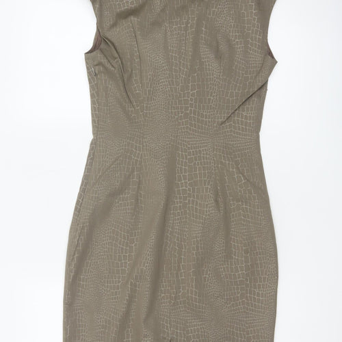 James Lakeland Women Beige UK 8 Sheath Animal Print Dress