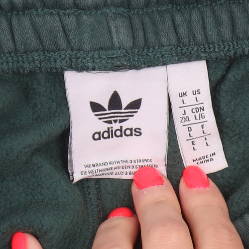adidas Men’s Green L Originals Logo Cuffed Jogger Trousers