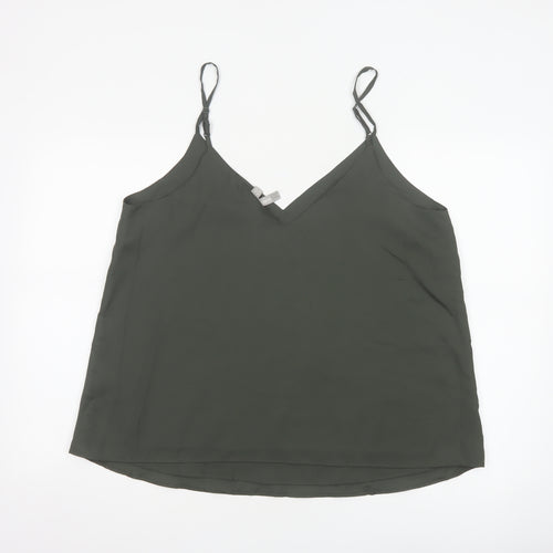 ASOS Women Green UK 16 Adjustable Strap V-Neck Camisole Tank Top