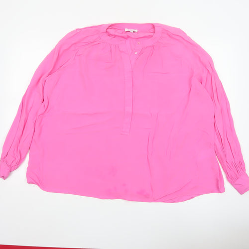 Reiss Women Pink UK 4 Viscose Long Sleeve Button Blouse