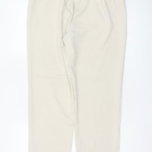 M&S Women Beige UK 12 Classic Straight Leg Trousers Short