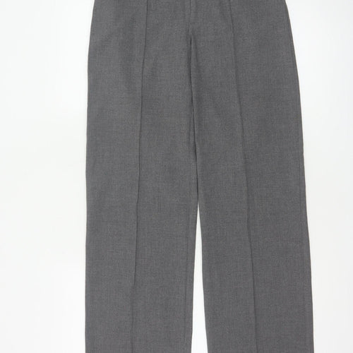 Pull&Bear Women Grey S High Rise Straight Tailored Trousers