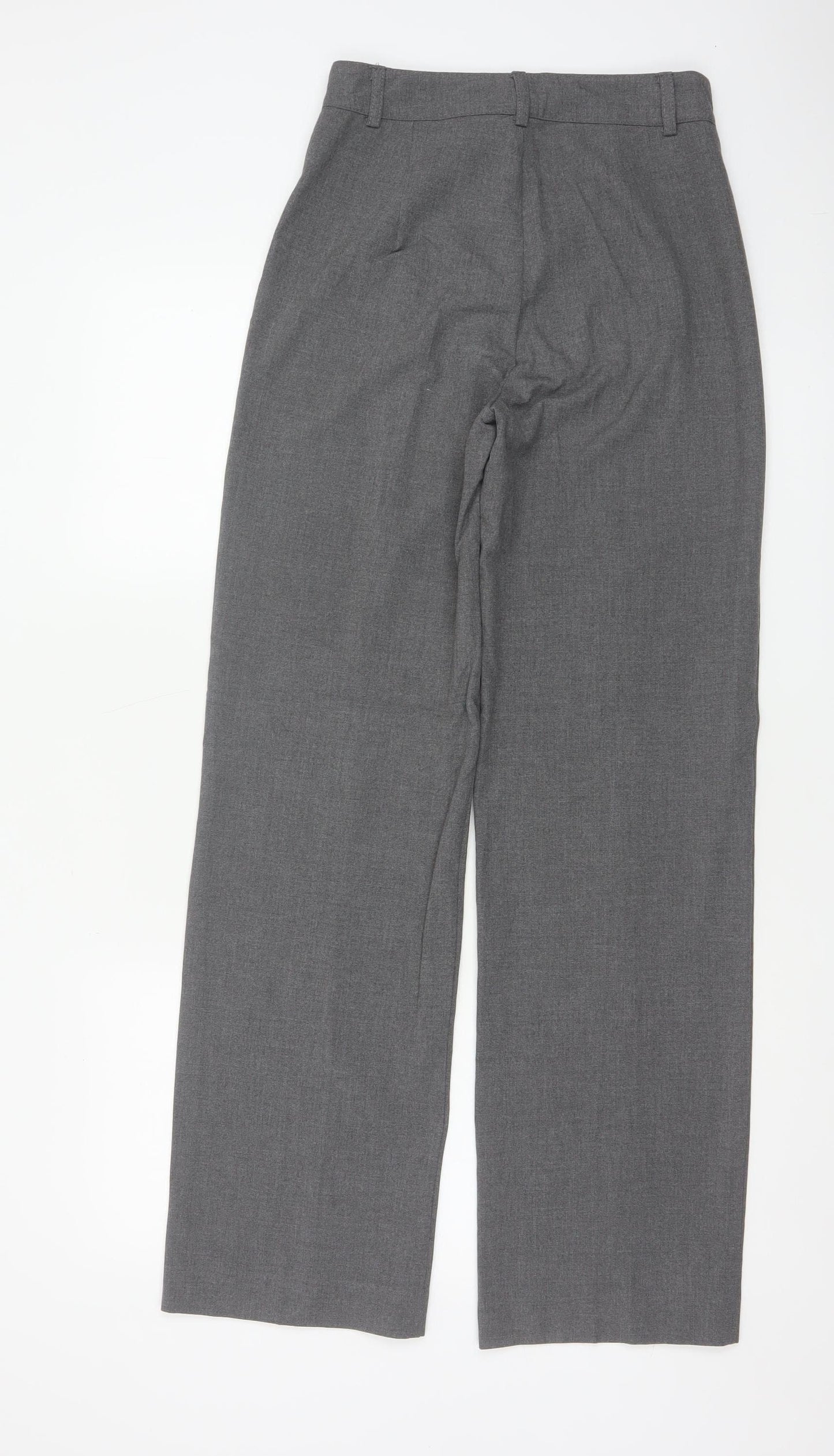 Pull&Bear Women Grey S High Rise Straight Tailored Trousers