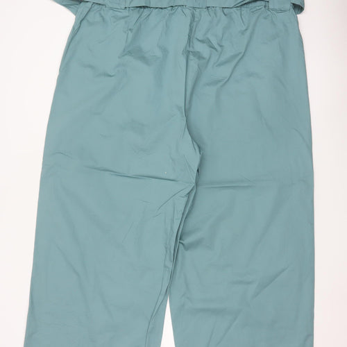 Marks and Spencer Women Green Size 22 Cropped Wide-Leg Belted Trousers