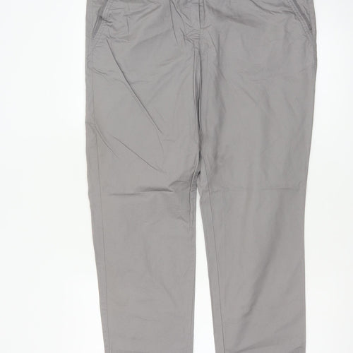 Next Women’s Grey Size 12R Chino Straight Leg Cotton Trousers