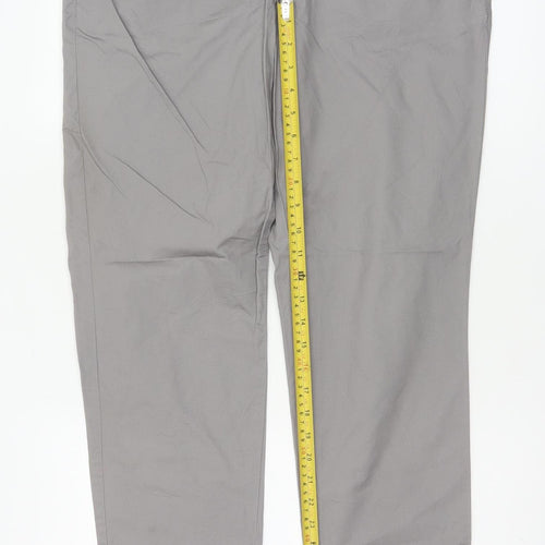 Next Women’s Grey Size 12R Chino Straight Leg Cotton Trousers
