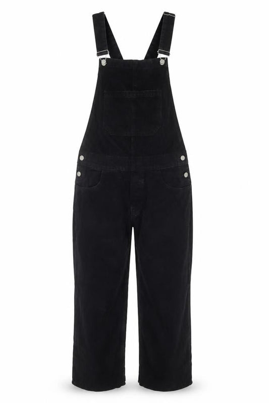 ASOS Design Women Black Size S Cotton Denim Straight Leg Dungarees