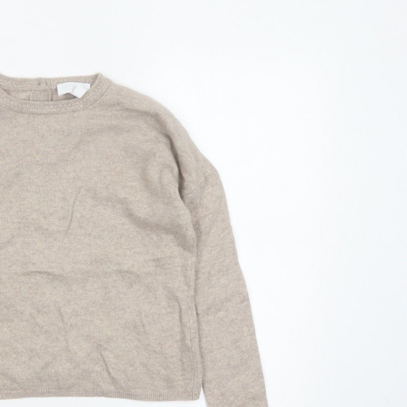 The White Company Women’s Beige Size 8 Button Back Knit Pullover