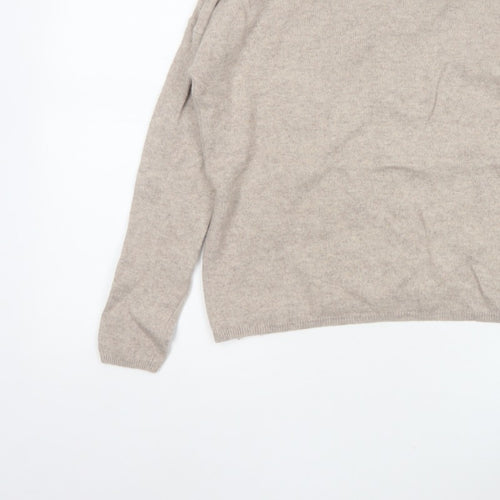 The White Company Women’s Beige Size 8 Button Back Knit Pullover