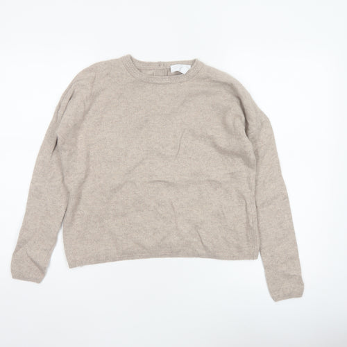 The White Company Women’s Beige Size 8 Button Back Knit Pullover