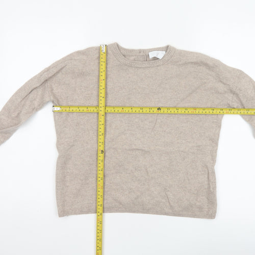 The White Company Women’s Beige Size 8 Button Back Knit Pullover