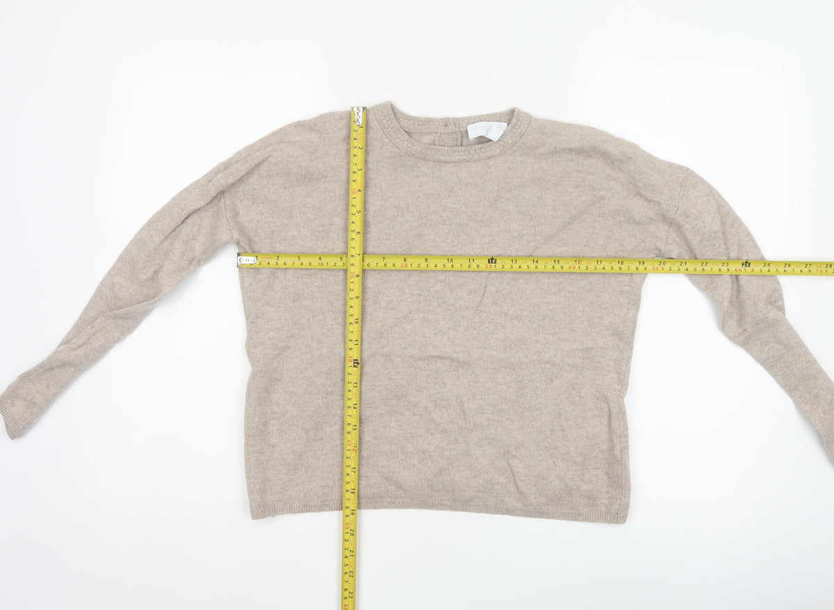 The White Company Women’s Beige Size 8 Button Back Knit Pullover