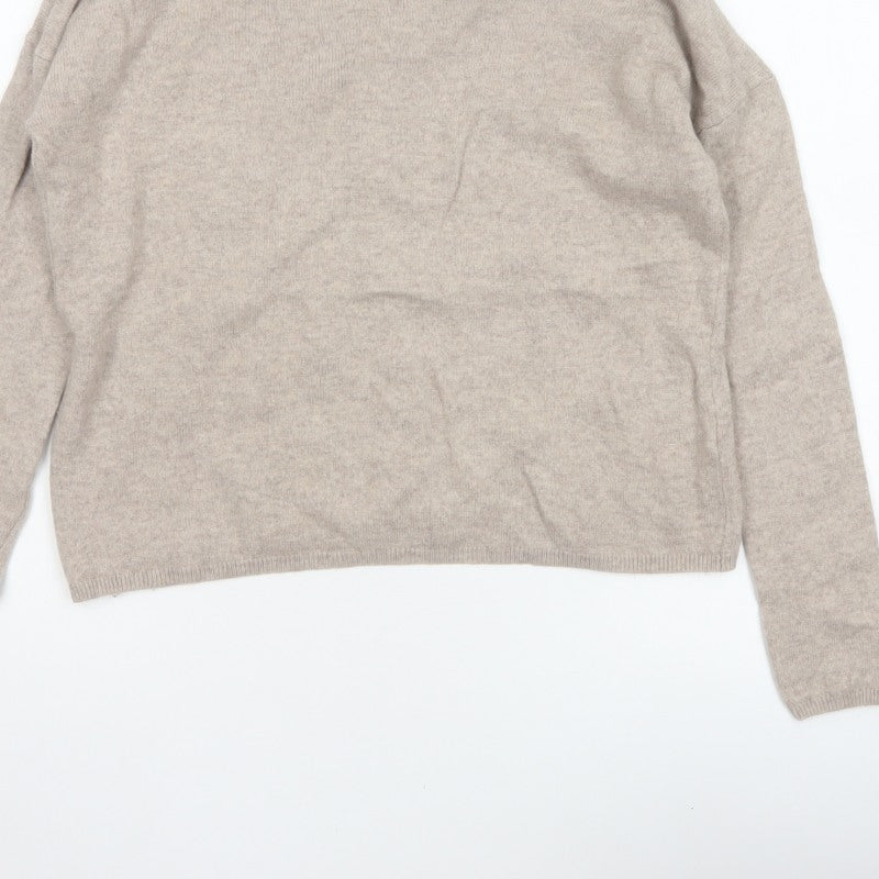 The White Company Women’s Beige Size 8 Button Back Knit Pullover