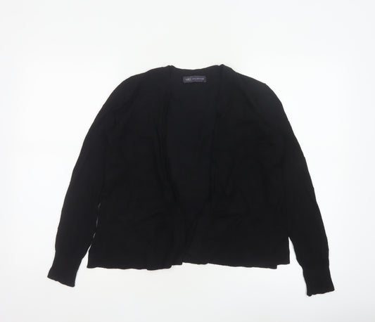 Marks and Spencer Women’s Black Size 8 Open V-Neck Cardigan