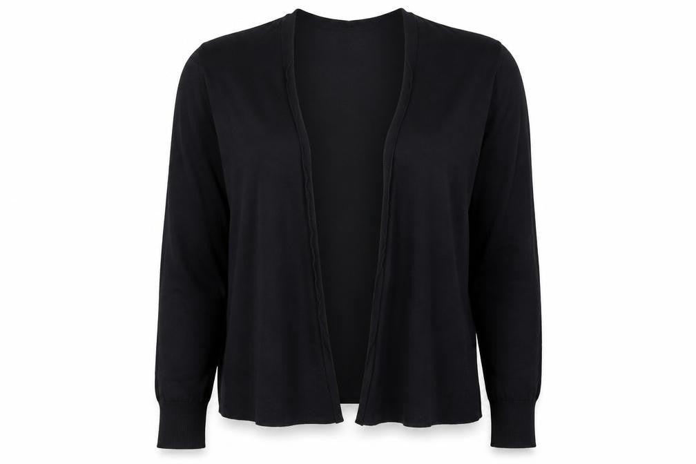 Marks and Spencer Women’s Black Size 8 Open V-Neck Cardigan